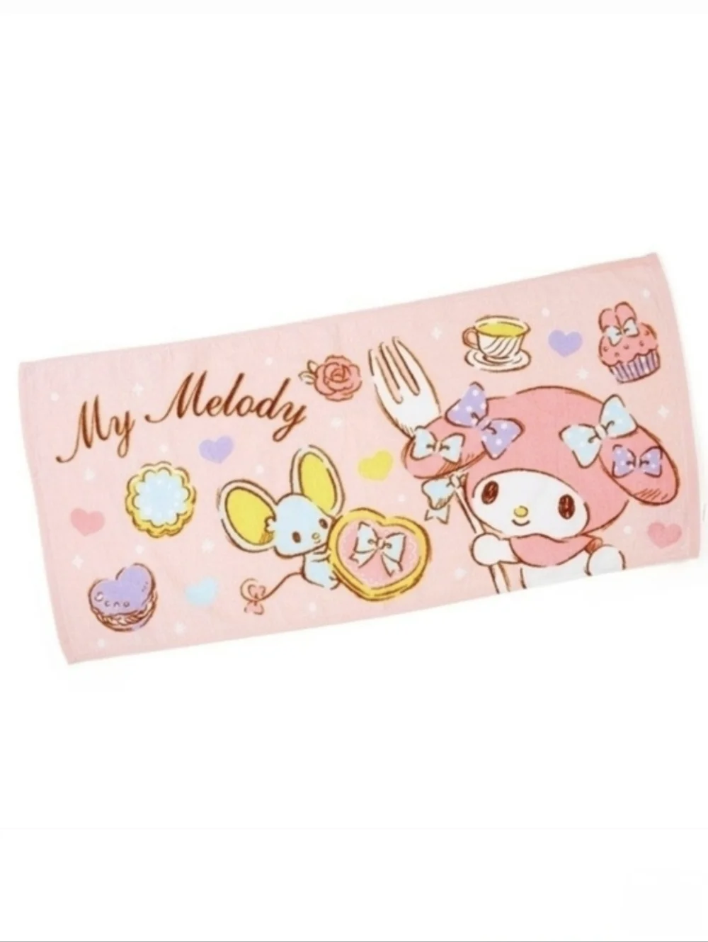 Sanrio My Melody Cafe Bakery Sweets face towel PInk
